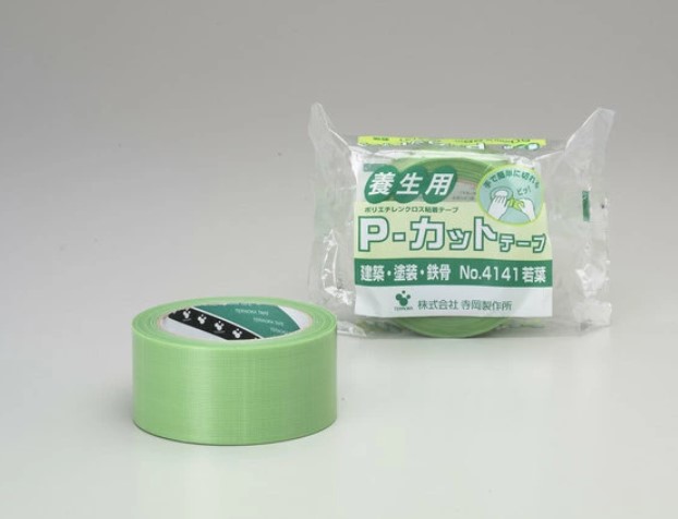 寺岡製作所　養生用　Ｐ－カットテープ　No.４１４１　５０ｍｍｘ２５ｍ　単色１ケース　（３０巻）価格です　カラー　若葉　代引き不可商品　北海道・沖縄・離島は別途送料かかります