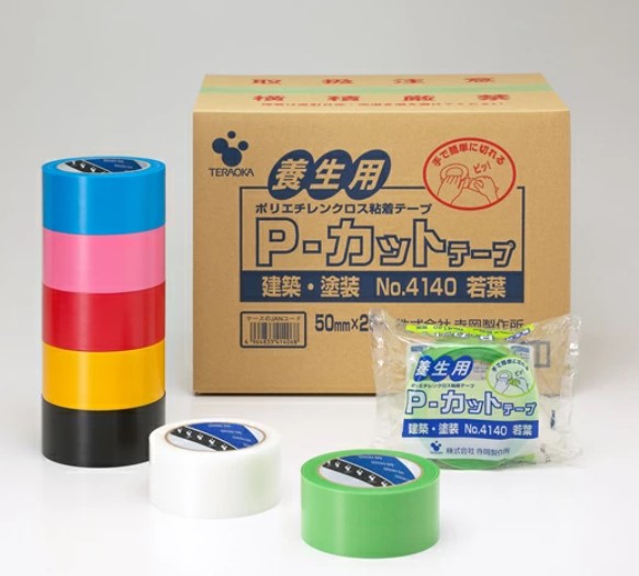寺岡製作所　養生用　Ｐ－カットテープ　No.４１４０　５０ｍｍｘ２５ｍ　単色１ケース　（３０巻）価格です　カラーは下記よりお選びください　代引き不可商品　北海道・沖縄・離島は別途送料かかります