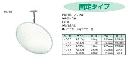 燕振興工業　室内用防犯ミラー　HC-30　固定タイプ　丸型　サイズ：丸310mm
