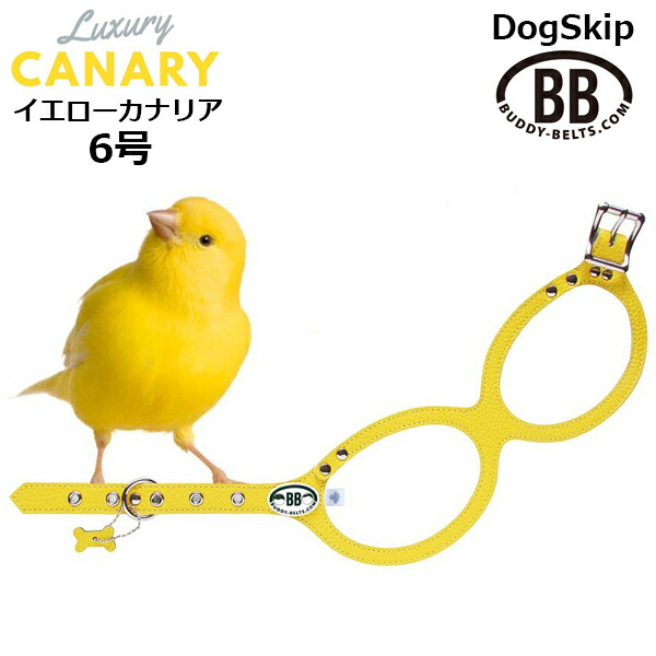 バディーベルト ハーネス 6号 カナリア Canary イエロー 黄色 カナリー 小型犬 ペット レザー 本革 BUDDYBELT バディベルト 犬用 胴輪 リングハーネス メガネハーネス ボディベルト バディーベルト正規輸入代理店 正規店