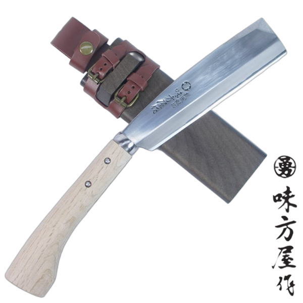 越後鍛える かばい立て屋作 サヤ鉈 片刃 １８０粍（６寸） 日本国内専用【Use only インチ japan】