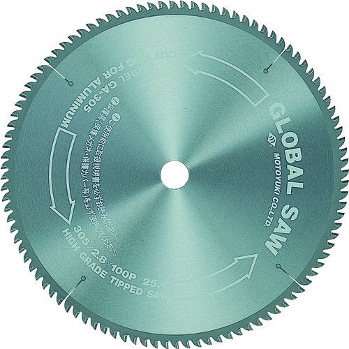 【モトユキ・グローバルソー】薄物軽銀・非金属用チップソー※《GA-255-80》外径255mm×80P・穴径25.4粍 ※沖縄・離島は別途貨物輸送が已むを得ず