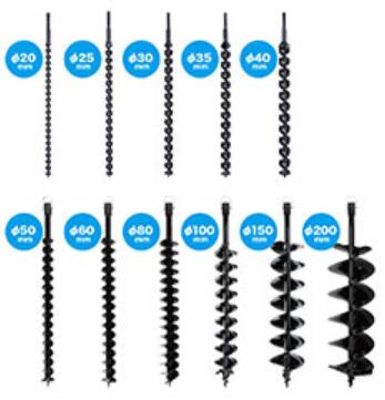 ◆ マキタ アースオーガビット Φ20ｍｍ~200ｍｍ 充電式アースオーガ用 Φ( 20mm 25mm 30mm 35mm 40mm 50mm 60mm 80mm 100mm 150mm 200mm ）※沖縄別途送料必要｜ワカマキ 店