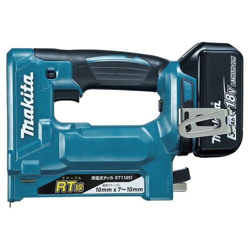 ◆マキタ 申し受ける式タッカ [ ST112DRF ] 18V(3.0Ah)仕掛ける品 / ステープルRT線用 ※沖縄・離島は別途貨物輸送が已むを得ず