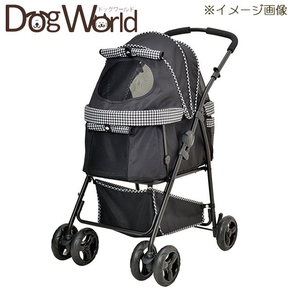 わんわん手押し車 多頭用DXplus チドリ柄黒いこと［同梱不可］