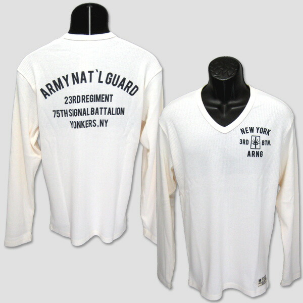 アビレックス　AVIREX　ミリタリープリント・ＶネックＴシャツ \