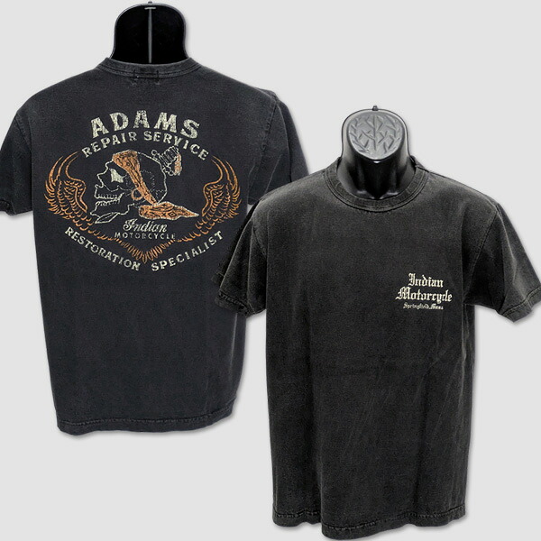 インディアン・モーターサイクル　INDIAN MOTORCYCLE　ピグメント加工Tシャツ　“ADAMS REPAIR SERVICE PIGMENT DYE T-SHIRT” IM79557