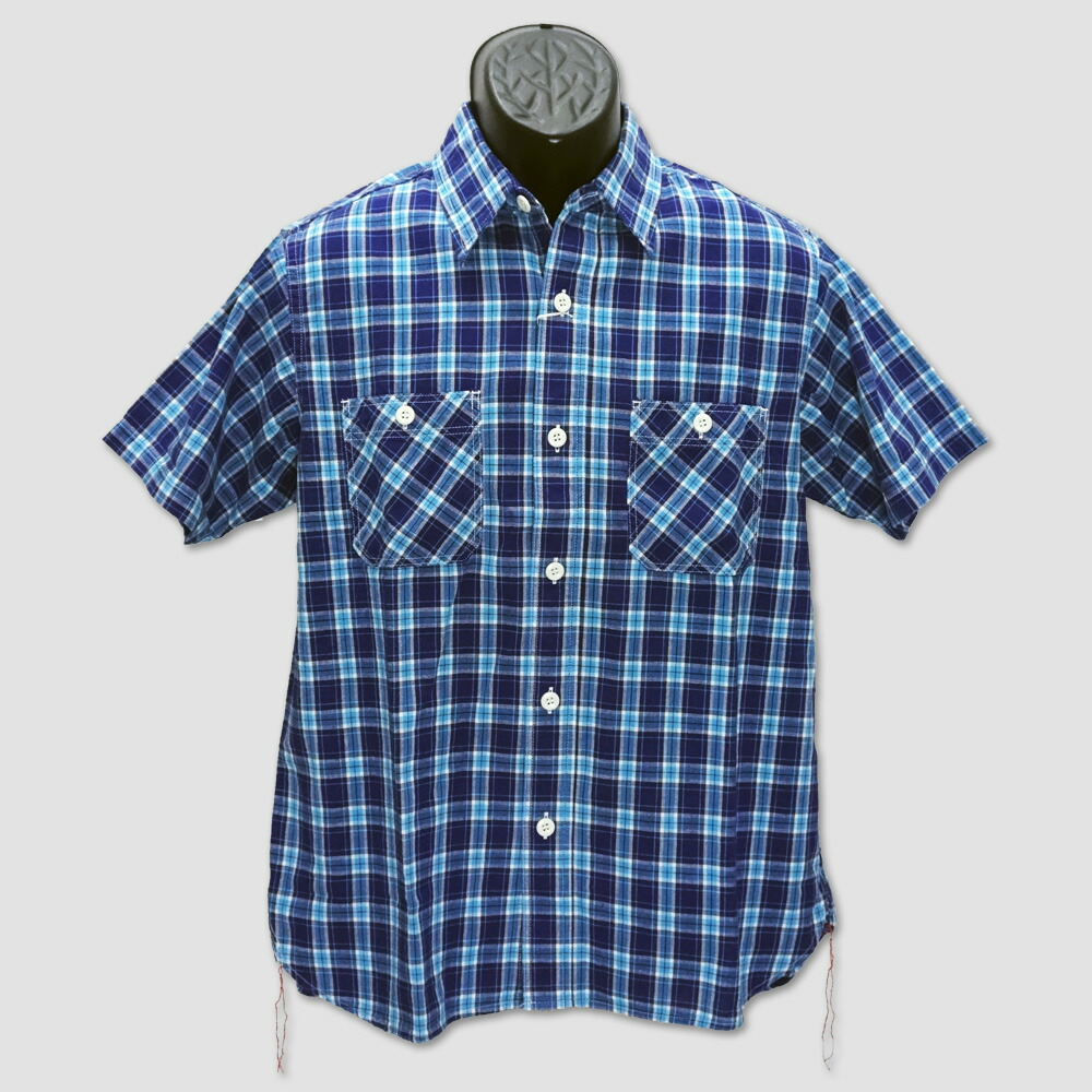シュガーケーン　SUGAR CANE　半袖ミニチェックワークシャツ　“MINI CHECK S/S WORK SHIRT” SC38157