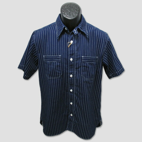 シュガーケーン SUGAR CANE ウォバッシュ・ストライプ半袖細工物プルオーバー “8.5薬局衡オンス WABASH STRIPE WORK SHIRT” SC36267A