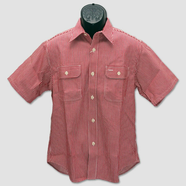 シュガーケーン SUGAR CANE 半袖ヒッコリーストライプ・ワークシャツ “SHORT SLEEVE STRIPE WORK SHIRT” SC37944