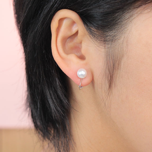 Uwajima Doi Pearl Earrings 7 5mm Direct Uwajima Pearl Earrings 7 5mm Direct Connection White Gold K14wg