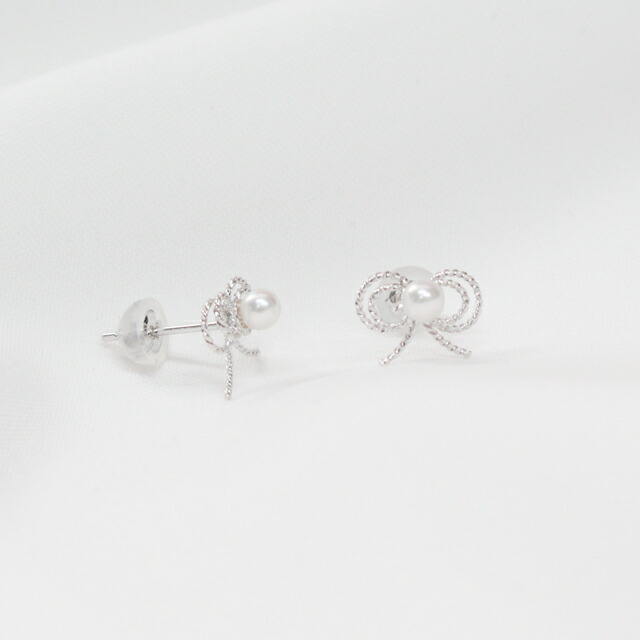 ベビーパールピアス 3mm あこや真珠 K14WG AkoyaPearl 愛媛百貨店