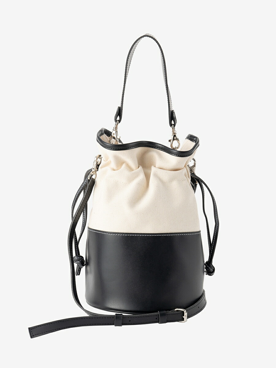 メゾンドドルチェバイカラーバッグ　ショルダーバッグ　バケツバッグ bi-color bag / black ショルダーバック ママバッグ 大人気