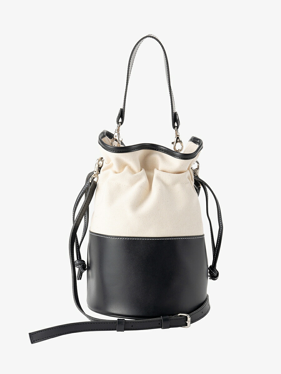 bi-color bag / black ショルダーバック ママバッグ 大人気 バケツ型 