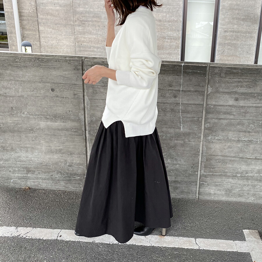 楽天市場 ボリュームフレアスカート Black スカート ロング シンプル フロントボタン フレア 日本製 ロングスカート ブラック ホワイト 送料無料 レディース Dolce ドルチェ Dolce 楽天市場店