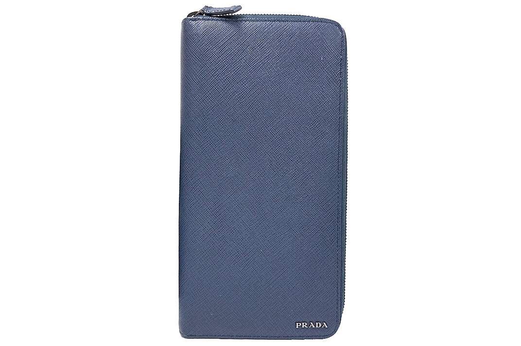 PRADA(プラダ）ジッピーオーガナイザー ラウンド紙入れ サフィアーノレザー 外箱付【中古】【一般受け】【良品】2532.