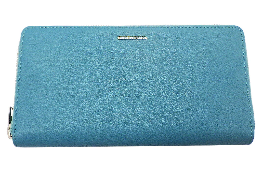 美品　バレンシアガ　ペーパーコンチネンタル　ダブルジップ　長財布　グレー　男女 800000133052000-2.jpg
