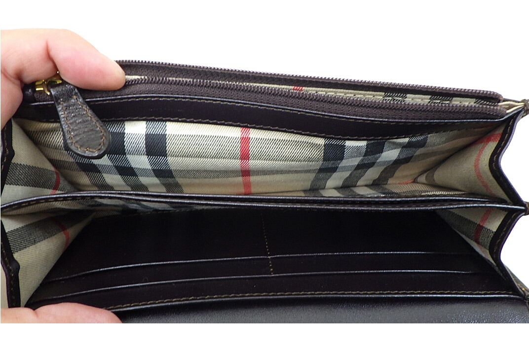 Burberry バーバリー メンズ長財布 レザー ダークブラウン 中古 人気 お勧め 8472 Marquessilvaadvogados Com