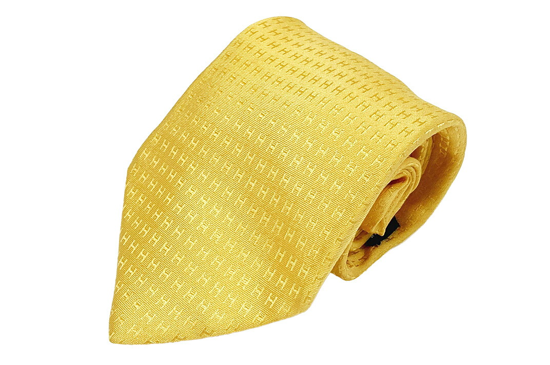 楽天市場】HERMES エルメス ネクタイ シルク100% H総柄 黄 イエロー