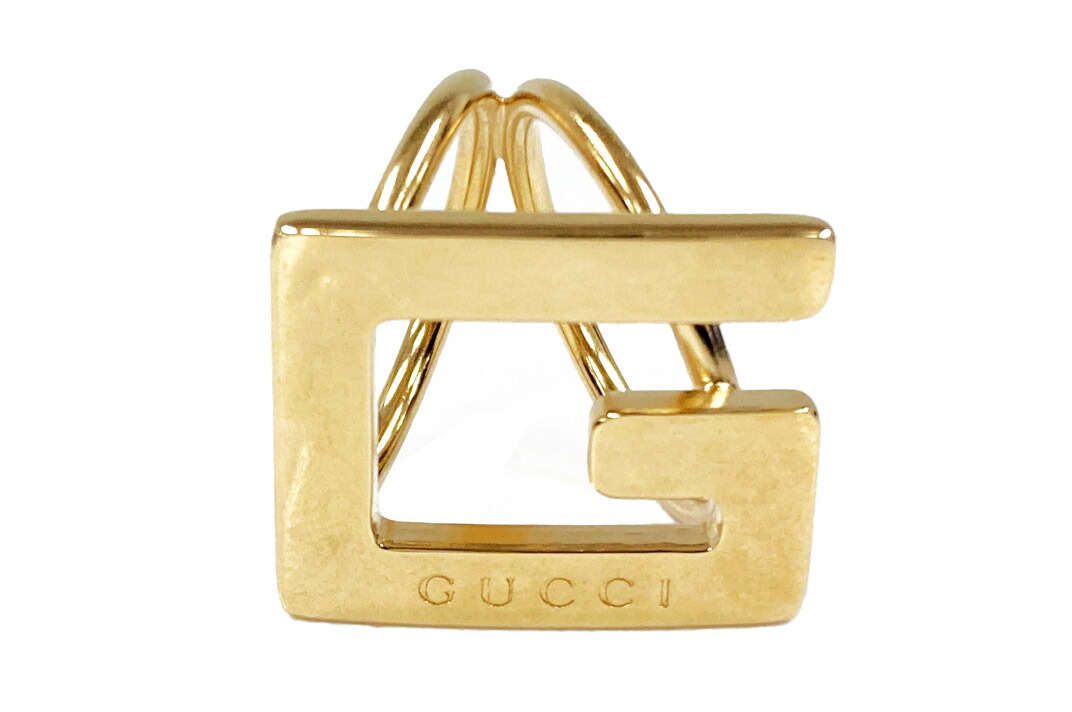 【美品】GUCCI インターロッキング GG スカーフ リング ゴールド 箱付き GUCCI グッチ インターロッキングG スカーフリング