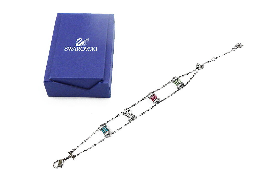 【美品】スワロフスキー　ブレスレット　ブルー　シルバー　Swarovski 1241003001113_1.jpg