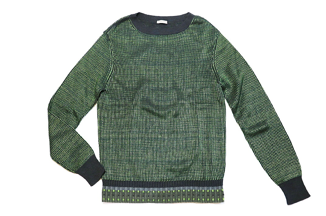 BOTTEGA VENETA(ボッテガ） プルオーバー 大きさ#52  人絹/綿織物 緑であること 点点色合い メンズ【中古】【一般受け】【良品】2809.