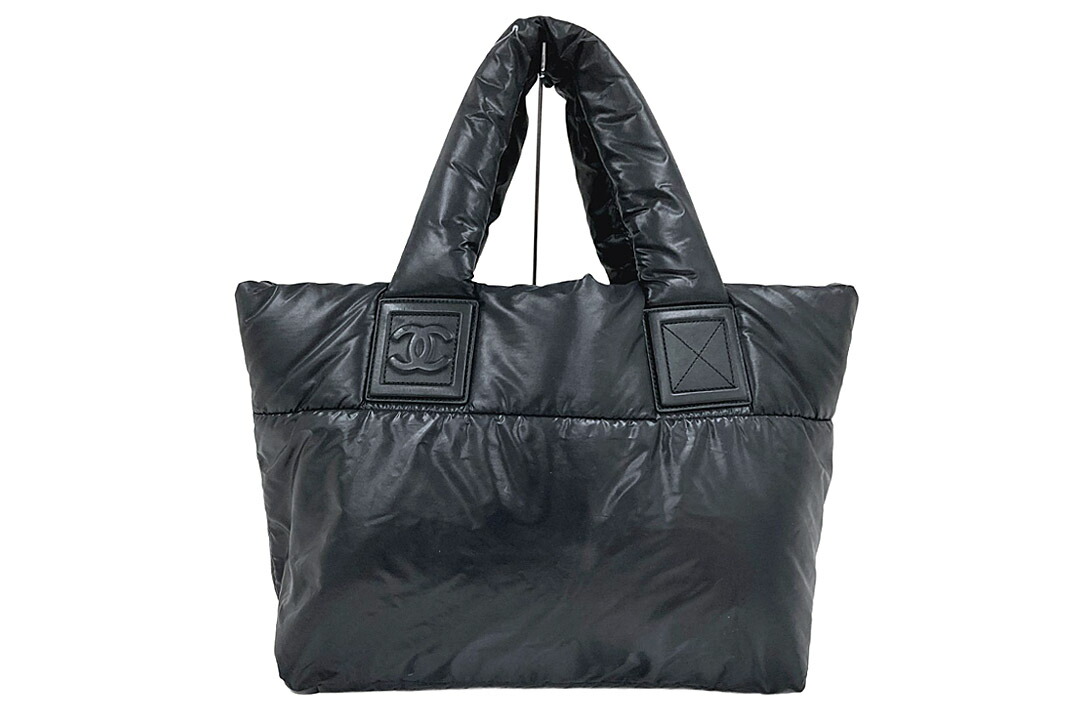 CHANEL(シャネル）Coco Cocoon コココクーン トートバッグ ブラック/ボルドー 13番台8桁 S金具【中古】【人気】【良品】5242.