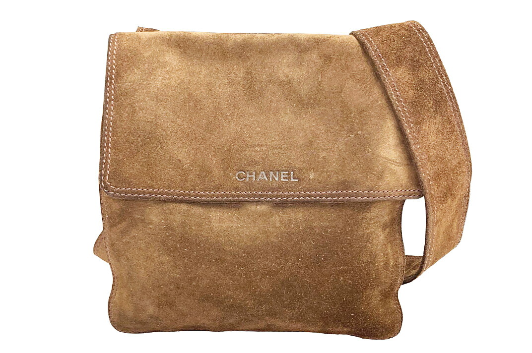 CHANEL(シャネル）ロゴタイプ入り口・入口スエードクロス製ショルダーバッグ A13144 5番台7桁 スウェード 赤銅色 外箱・歌留多・袋付き添い人【中古】【一般受け】【良品】2877.
