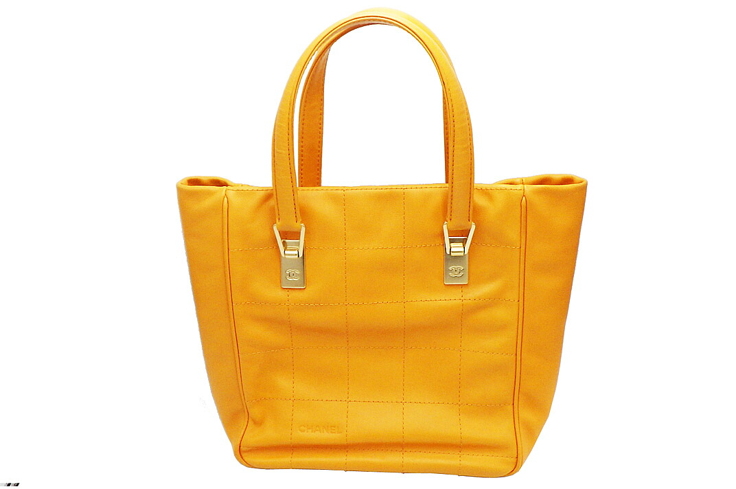CHANEL(シャネル)トートバッグ イエロー G金具 8番台7桁 カード付【中古】【人気】【良品】5045.|ドルチェモデルノ 店
