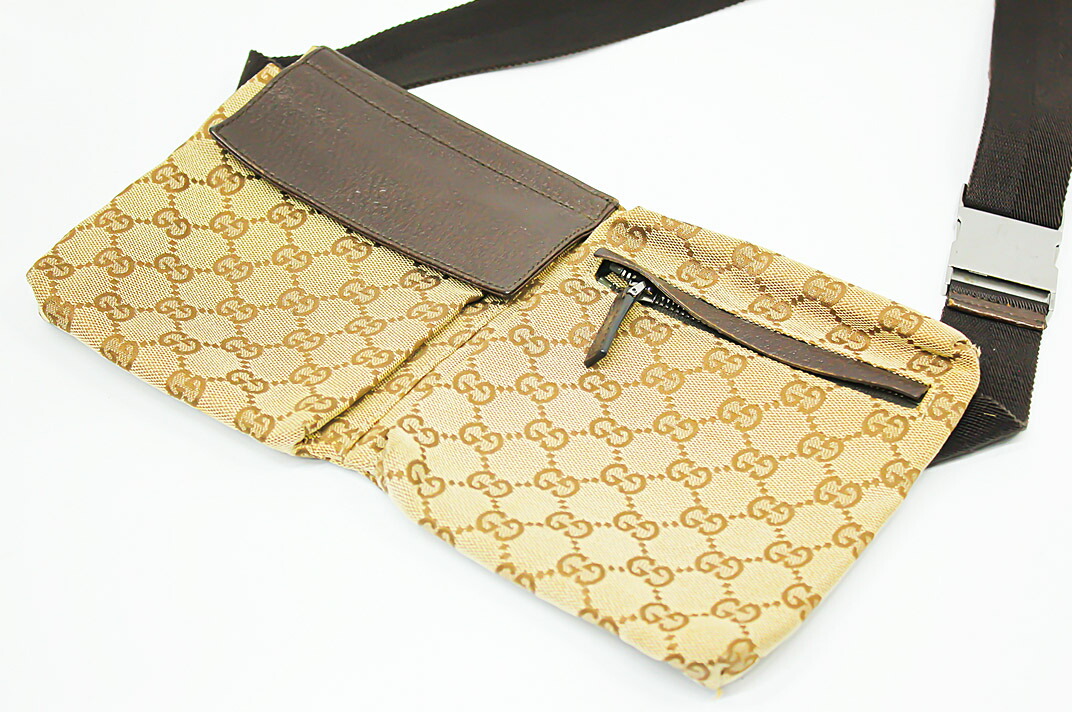 GUCCI(グッチ）28566 GG帆布 ウェストバッグ 【中古】【一般受け】【良品】40004.