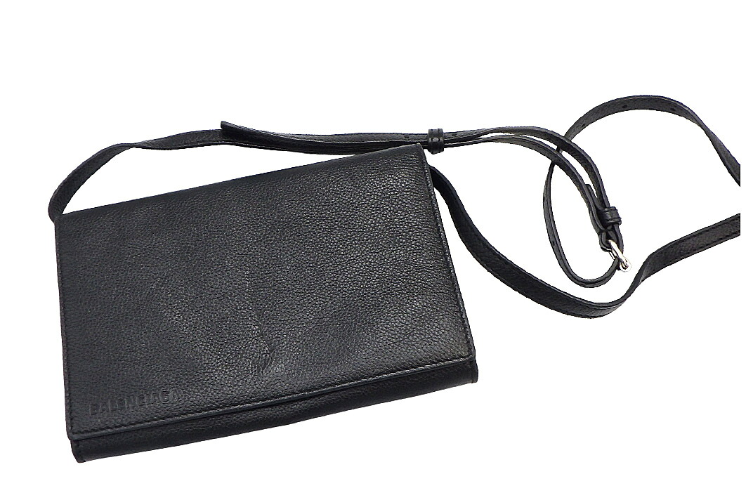 BALENCIAGA(バレンシアガ）ショルダーバッグ 674892 なめし革 黒いこと 【中古】【一般受け】【お買い得良品】5657.