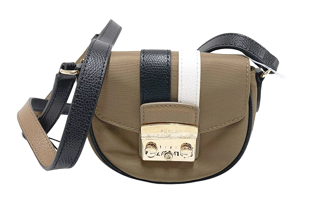 FURLA(フルラ） Metropolis　メトロポリス　ミニ ラウンド クロスボディバッグ　 FANGO　ナイロン素材　【中古】【人気】【美品】5586.｜ドルチェモデルノ　店
