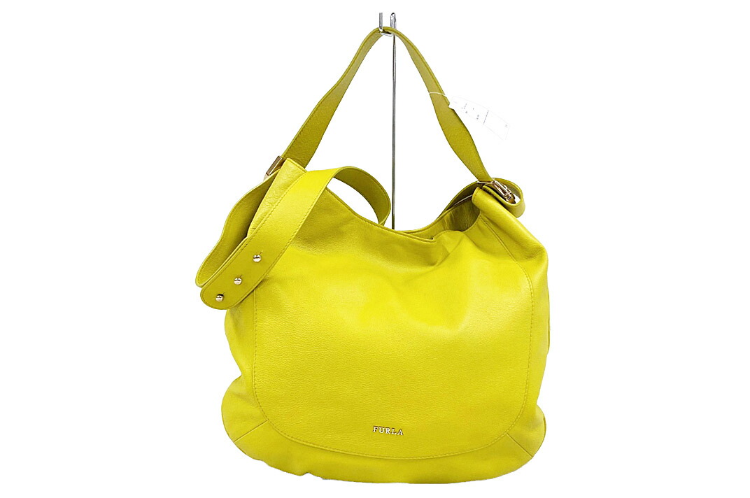 Blau様　FURLA フルラ　レザー 2WAY ショルダー トート　イエロー Blau様 FURLA フルラ レザー 2WAY ショルダー トート イエロー
