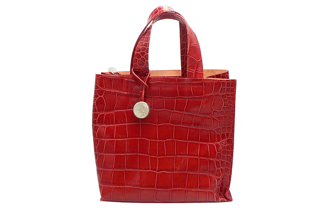 FURLA☆クロコ柄　レザー　トートバック 楽天市場】【中古】【バッグ】FURLA フルラ 型押しクロコダイル