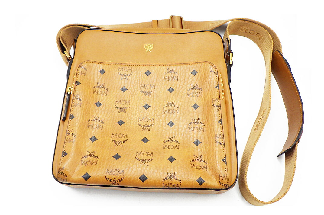 MCM ロゴプリント ブラウン トートバッグ MCM - MCM エムシーエム ショルダー トートバッグ ロゴグラム