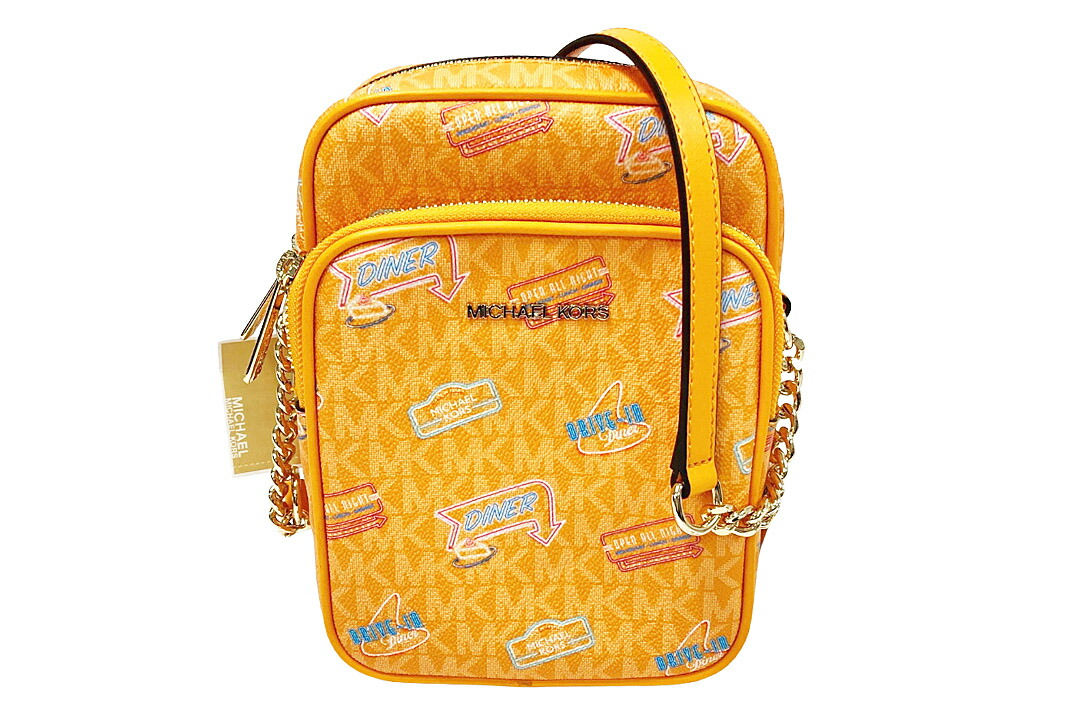 Michael Kors（マイケル教科課程） JET SET TRAVEL NS チェーン店 差し交わす上半身 並み並み  35T5STVC2I  MK名書き 受けが良いオレンジ色 PVC【中古】【一般受け】【美品】2174.