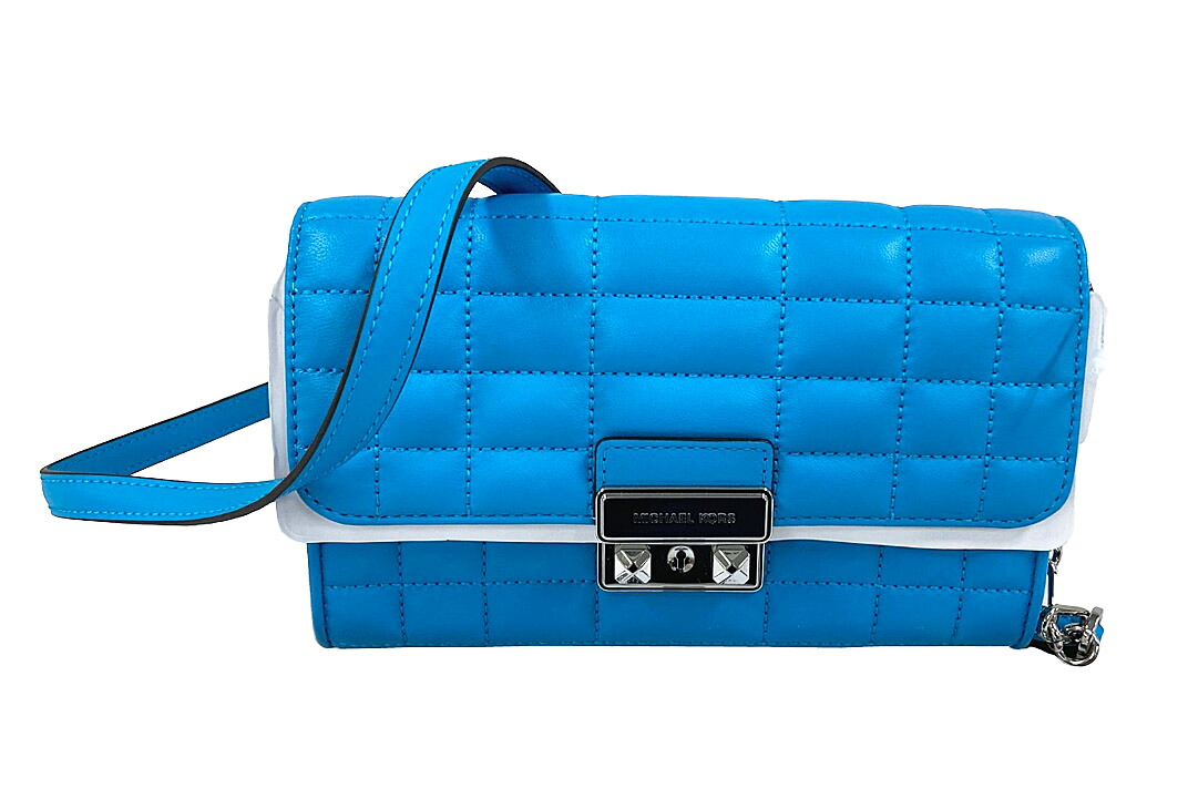 Michael Kors（マイケルコース）TRIBECA　ショルダー バッグ　キルティングレザー　ライトブルー　【中古】【人気】【美品】1198.｜ドルチェモデルノ　店