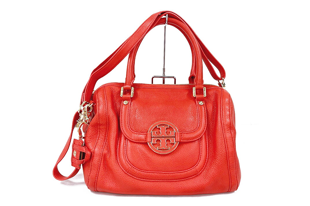 美品☆トリーバーチ クロコ型押し チャーム付き　2WAY ハンドバッグ レザー 254921316c.jpg