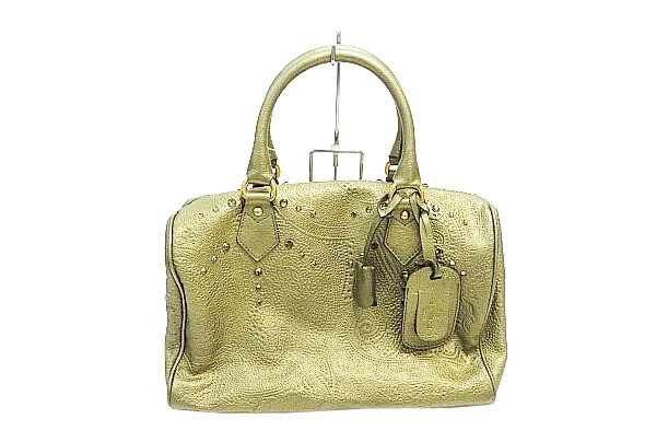 ETRO(エトロ)ミニボストンバッグ ハンドバッグ ペイズリー ゴールド 袋・クロシェットキー・パドロック付 【中古】【人気】【お勧め】.7183.|ドルチェモデルノ 店