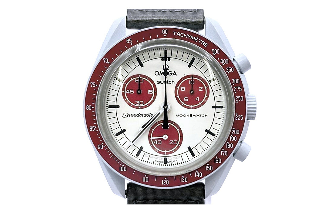 OMEGA(オメガ）OMEGA&times;Swatch 　MISSION TO PLUTO　スピードマスター ミッション トゥ プルート 　SO33M101 　クォーツ メンズ　外箱・保証書付き【中古】【人気】【お買い得美品】4192.｜ドルチェモデルノ　店