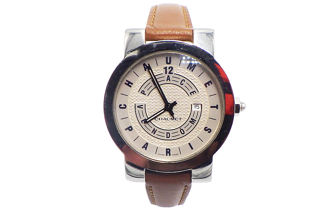 特注品 CHAUMET レディース 腕時計ベルト グログラン x レザー