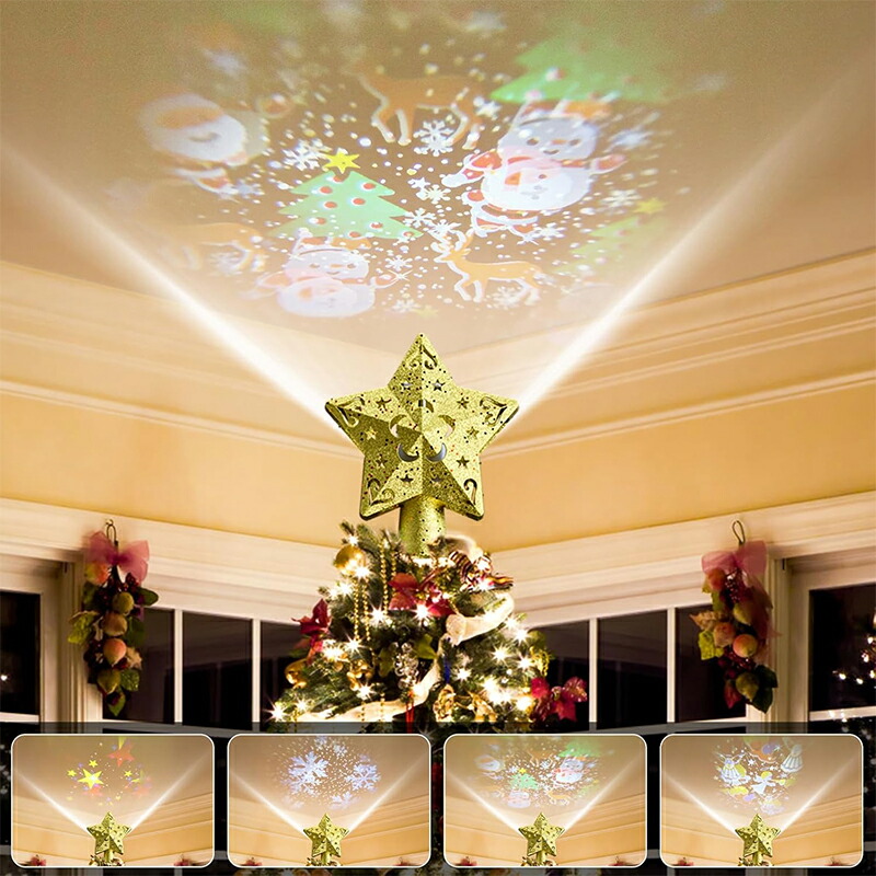 サイズ大 サンタクロースとツリーのライトアップ 希少 楽天市場】ツリートップ プロジェクタークリスマスライト クリスマス