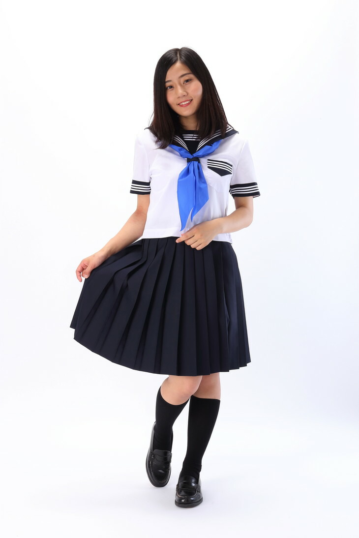 岡山県産 通学用 プリーツスカート 50cm丈 夏服 車ひだ 学校制服 標準服 特大あり Umu Ac Ug