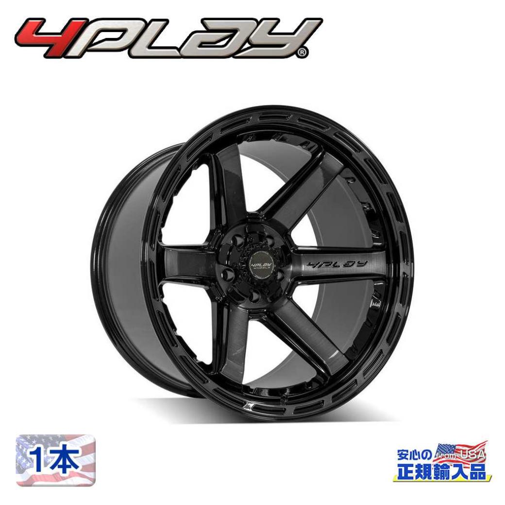 【4PLAYWHEELS(4プレイ)正規品】 22インチアルミホイール 1本 Gen3/4P63 22×10 5H127 -18 CB87.1 グロスブラック/ブラッシュドスポークフェイス 汎用