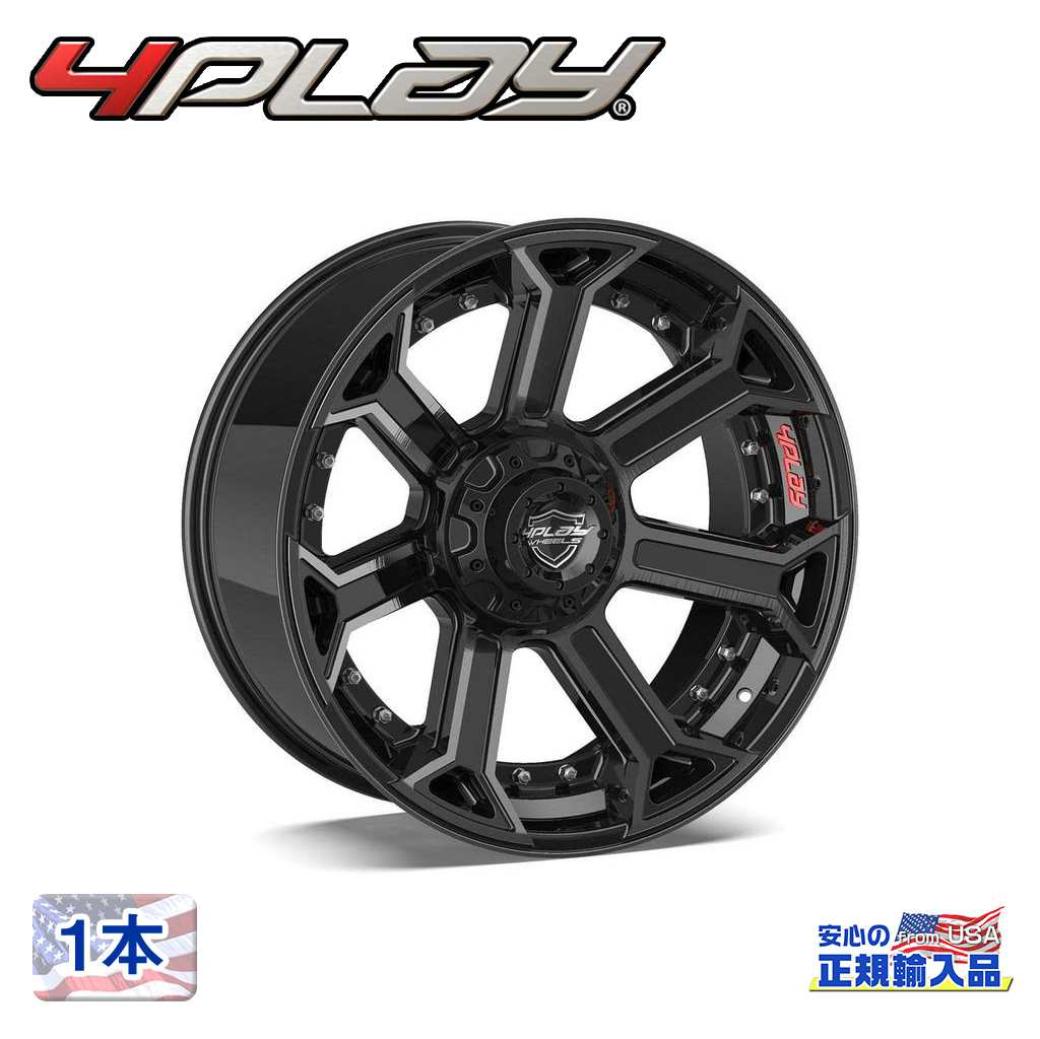 【4PLAYWHEELS(4プレイ)正規品】 20インチアルミホイール 1本 Gen2/4P70 20×10 6H139.7 -18 CB106 ブラック/ブラッシュドスポークフェイス 汎用