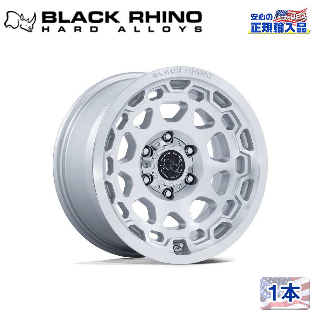 【Black Rhino 正規品】 17インチ アルミホイール 1本 BR026 CONGO 17×8.5 6H 139.7 ±0 CB106.1 GLOSS SILVER W/ MACHINED FACE(グロスシルバー/マシーンドフェイス) 汎用/BR026SD17856800