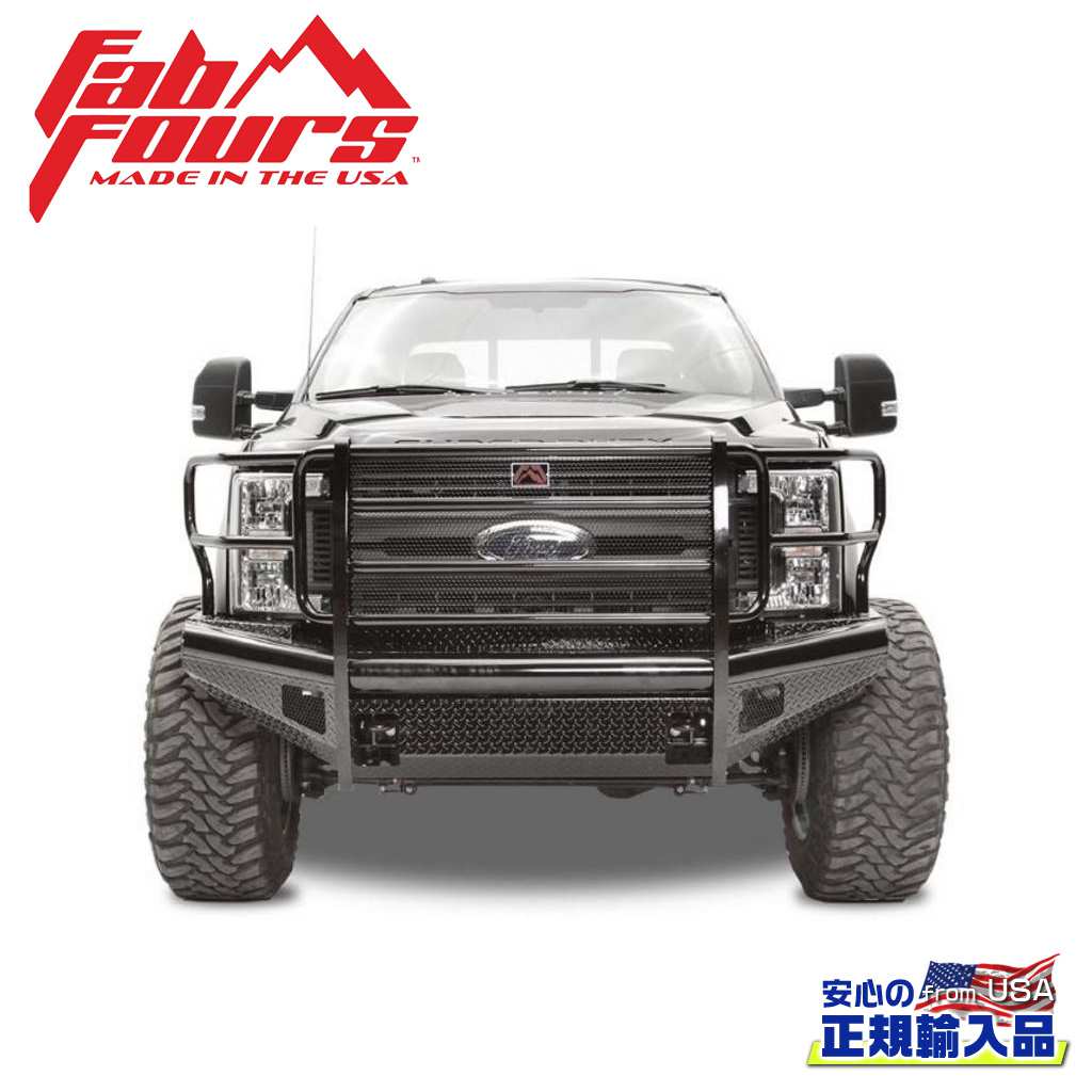 【FAB FOURS(ファブフォース)正規輸入品】 ブラックスチール フロントバンパー フルガード FORD フォード スーパーデューティー F250/F350 1999年～2004年