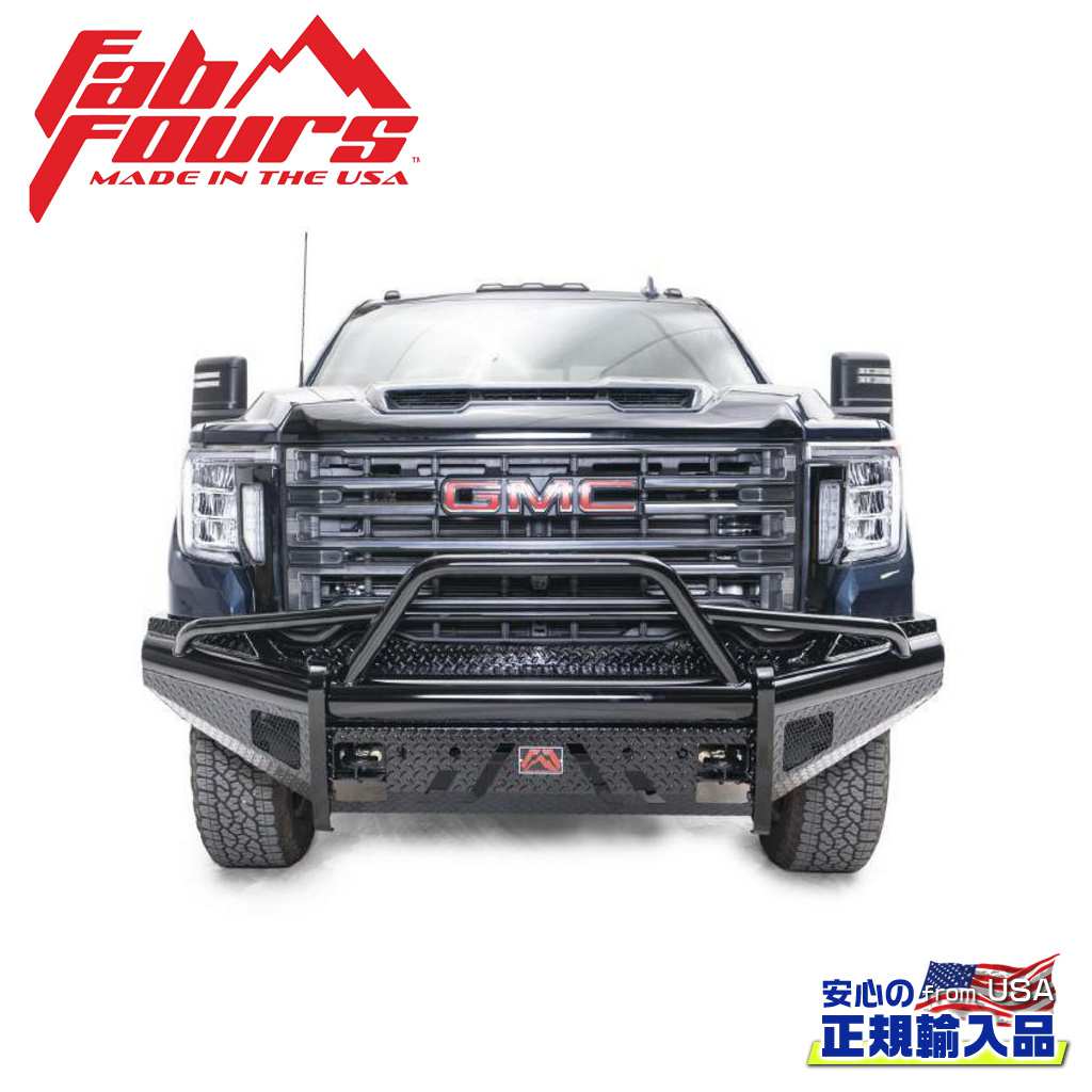 【FAB FOURS(ファブフォース)正規輸入品】 ブラックスチール フロントバンパー プレランナーガード GMC シエラ 2500/3500 2020年～2021年