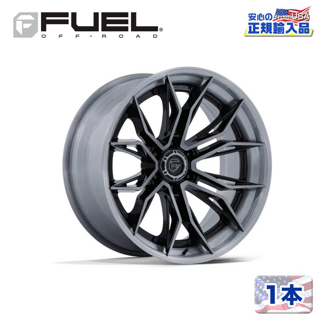 【FUEL OFFROAD 正規品】 20インチ アルミホイール 1本 FC404 MUTINY 20×9 6H 139.7 +1 CB106.1 GLOSS BLACK BRUSHED DARK TINT(グロスブラックブラッシュドダークティント) 汎用/FC404BT20906801