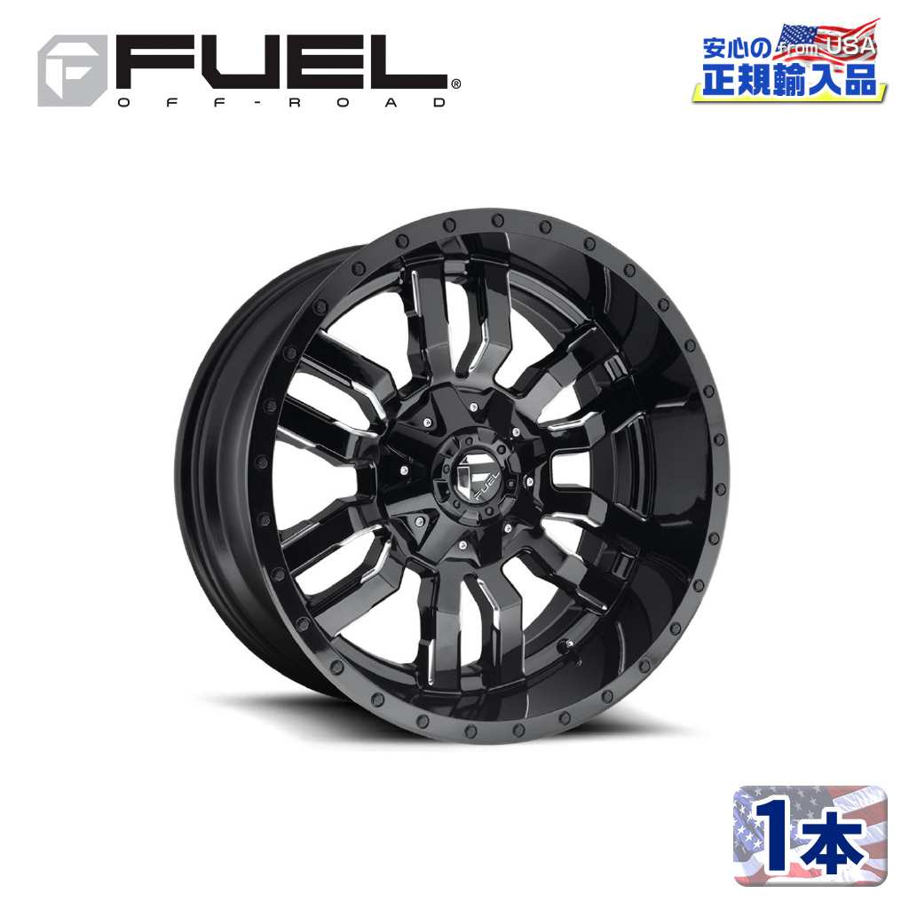 【FUEL OFFROAD (フューエルオフロード) 正規代理店】17インチアルミホイール 1本D595 SLEDGE スレッジ17&times;9 6H135/139.7 +2 CB106.1グロスブラックミルド 汎用/D59517909849｜DOLONCO（ドロンコ）